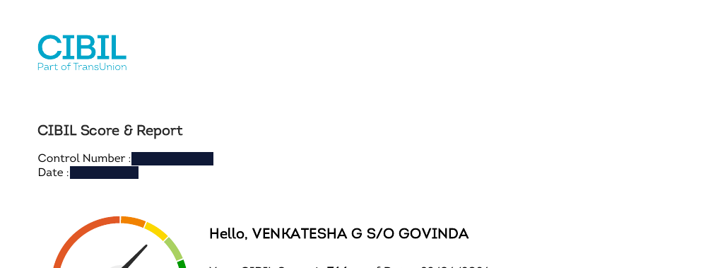 CIBIL report header pulled 22 June 2026 for Mr. Venkatesha G